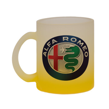 Alfa Romeo, Κούπα γυάλινη δίχρωμη με βάση το κίτρινο ματ, 330ml