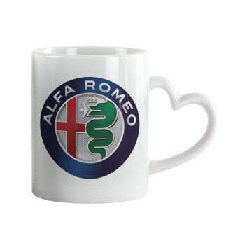 Alfa Romeo, Mug heart handle, ceramic, 330ml