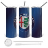 Tumbler stainless steel 600ml, with metal straw & cleaning brush