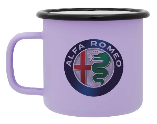 Alfa Romeo — Metal enamel mug, matte light pastel purple, 360ml