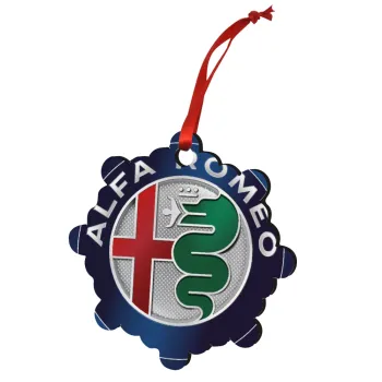 Alfa Romeo, Christmas ornament snowflake wooden 7.5cm