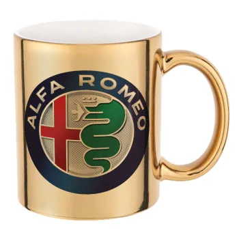 Alfa Romeo, Mug ceramic, gold mirror, 330ml