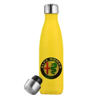 Alfa Romeo, Yellow Stainless Steel Metallic Thermos, double-walled, 500ml