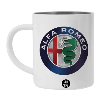 Alfa Romeo, BIG Mug Stainless steel double wall (450ml, White)