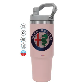 Alfa Romeo, Pink color, 890ml (30oz) stainless Steel Tumbler with Handle