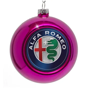 Alfa Romeo, Purple Christmas tree ornament bauble 8cm