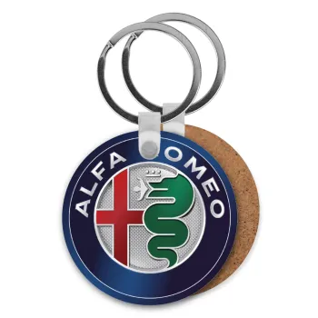 Alfa Romeo, Μπρελόκ Ξύλινο στρογγυλό MDF Φ5cm