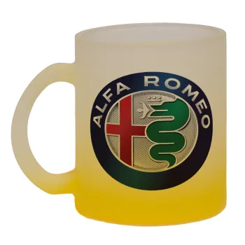 Alfa Romeo, Κούπα γυάλινη δίχρωμη με βάση το κίτρινο ματ, 330ml