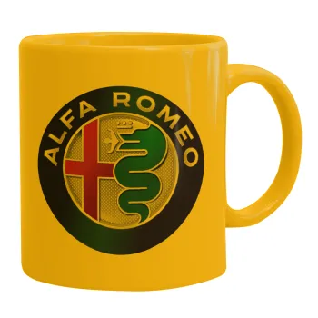 Alfa Romeo, Ceramic coffee mug yellow, 330ml