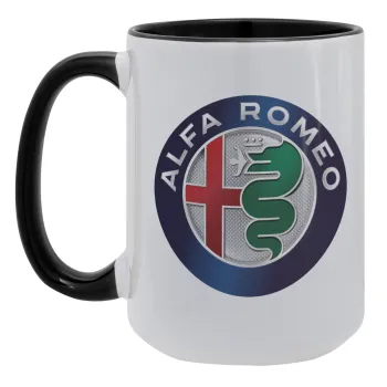 Alfa Romeo, Κούπα Mega 15oz, κεραμική Μαύρη, 450ml