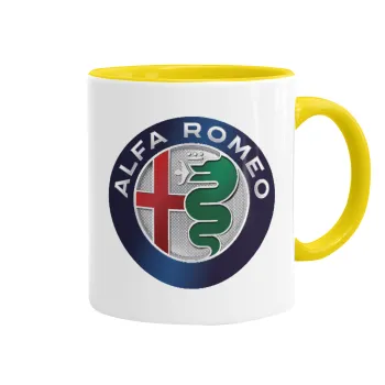 Alfa Romeo, Mug colored yellow, ceramic, 330ml