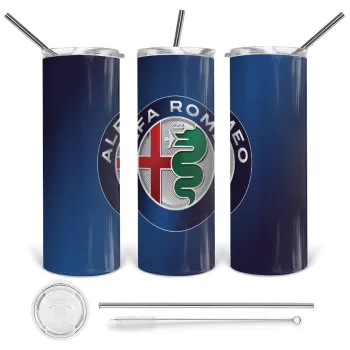 Alfa Romeo, Tumbler stainless steel 600ml, with metal straw & cleaning brush
