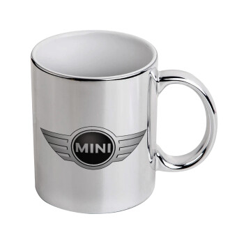 mini cooper, Mug ceramic, silver mirror, 330ml