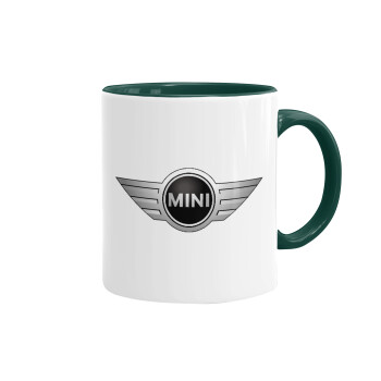 mini cooper, Mug colored green, ceramic, 330ml