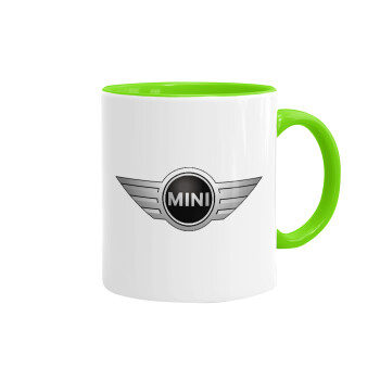 mini cooper, Mug colored light green, ceramic, 330ml