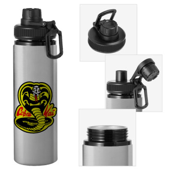 Cobra Kai Yellow, Metallic water bottle with safety cap, 850ml aluminum