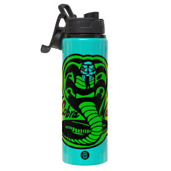 Cobra Kai Yellow, Metallic water bottle with safety lid, 850ml aluminum