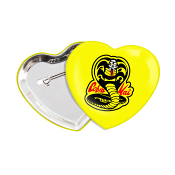 Cobra Kai Yellow, Κονκάρδα παραμάνα καρδιά (57x52mm)