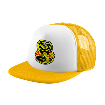 Cobra Kai Yellow, Καπέλο Ενηλίκων Soft Trucker με Δίχτυ Κίτρινο/White (POLYESTER, ΕΝΗΛΙΚΩΝ, UNISEX, ONE SIZE)