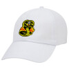 Cobra Kai Yellow, Καπέλο ενηλίκων Jockey Λευκό (snapback, 5-φύλλο, unisex)