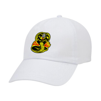 Cobra Kai Yellow, Καπέλο Ενηλίκων Baseball Λευκό 5-φύλλο (POLYESTER, ΕΝΗΛΙΚΩΝ, UNISEX, ONE SIZE)