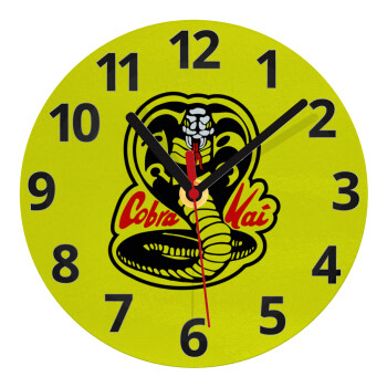 Cobra Kai Yellow, Ρολόι τοίχου γυάλινο (20cm)