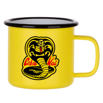 Cobra Kai Yellow, Κούπα Μεταλλική εμαγιέ ΜΑΤ Κίτρινη 360ml