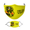 Cobra Kai Yellow, Μάσκα υφασμάτινη Ενηλίκων πολλαπλών στρώσεων με υποδοχή φίλτρου