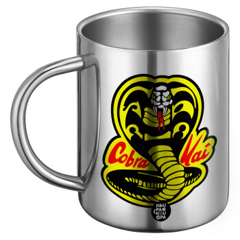Cobra Kai Yellow, Ανοξείδωτη Μεταλλική Κούπα 450ml - Διπλού Τοιχώματος