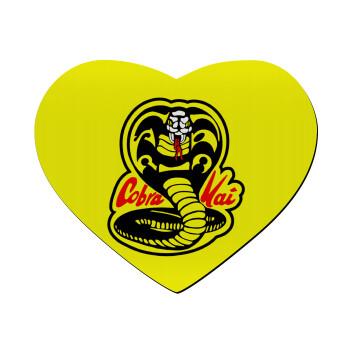 Cobra Kai Yellow, Mousepad heart 23x20cm