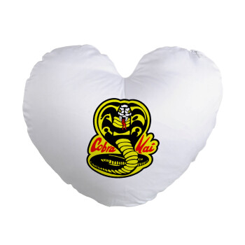 Cobra Kai Yellow, Μαξιλάρι καναπέ καρδιά 40x40cm περιέχεται το  γέμισμα