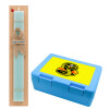 Easter Set, children's snack container BLUE & Easter aromatic flat candle (30cm) (TURQUOISE)