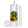 Tumbler stainless steel 600ml, with metal straw & cleaning brush