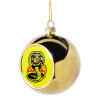 Golden Christmas tree ball ornament 8cm
