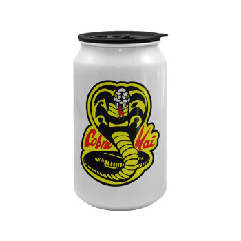Cobra Kai Yellow, Κούπα ταξιδιού μεταλλική με καπάκι (tin-can) 500ml