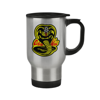 Cobra Kai Yellow, Stainless steel travel mug with lid, double wall 450ml