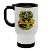 Cobra Kai Yellow, Stainless steel travel mug with lid, double wall (warm) white 450ml