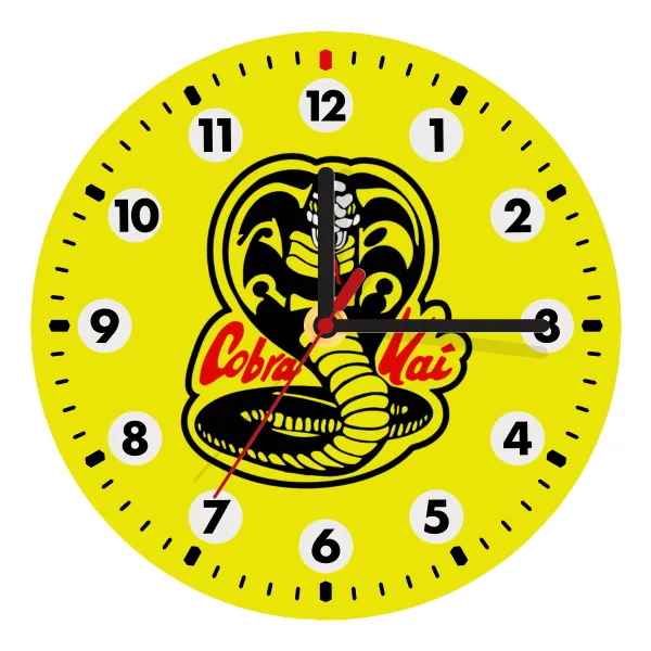 Cobra Kai Yellow — Ρολόι τοίχου ξύλινο (20cm)