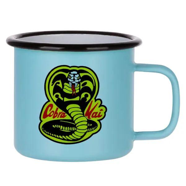 Cobra Kai Yellow — Κούπα Μεταλλική εμαγιέ ΜΑΤ σιέλ 360ml