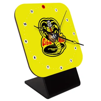 Cobra Kai Yellow, Επιτραπέζιο ρολόι ξύλινο με δείκτες (10cm)