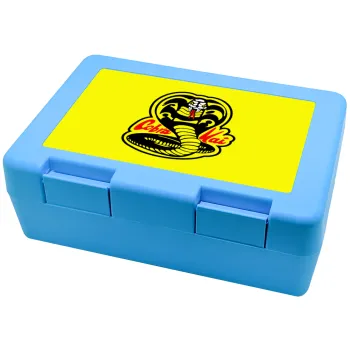 Cobra Kai Yellow, Children's cookie container LIGHT BLUE 185x128x65mm (BPA free plastic)