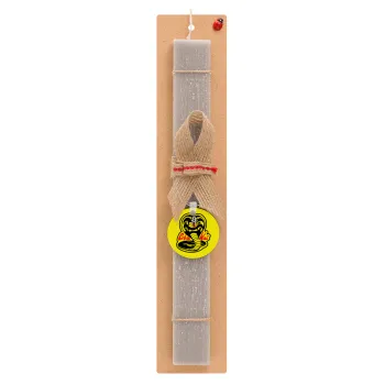 Cobra Kai Yellow, Easter Set, wooden keychain & scented Easter candle flat (30cm) (GRAY)