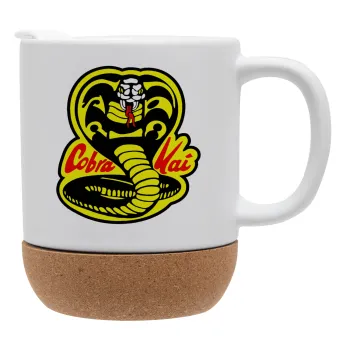 Cobra Kai Yellow, Κούπα, κεραμική με βάση φελού και καπάκι (ΜΑΤ), 330ml