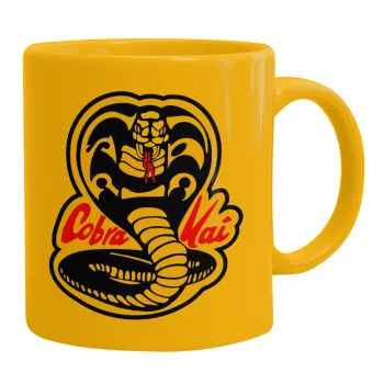 Cobra Kai Yellow, Ceramic coffee mug yellow, 330ml
