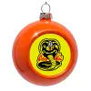 Orange Christmas tree ornament bauble 8cm