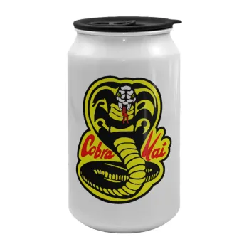 Cobra Kai Yellow, Κούπα ταξιδιού μεταλλική με καπάκι (tin-can) 500ml