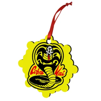 Cobra Kai Yellow, Στολίδι Χριστουγεννιάτικο στολίδι snowflake ξύλινο 7.5cm