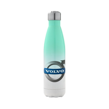 VOLVO, Metal mug thermos Green/White (Stainless steel), double wall, 500ml