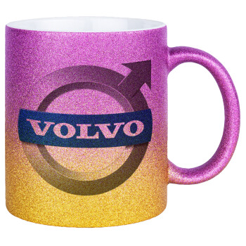 VOLVO, Κούπα Χρυσή/Ροζ Glitter, κεραμική, 330ml
