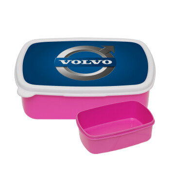 VOLVO, ΡΟΖ παιδικό δοχείο φαγητού (lunchbox) πλαστικό (BPA-FREE) Lunch Βox M18 x Π13 x Υ6cm